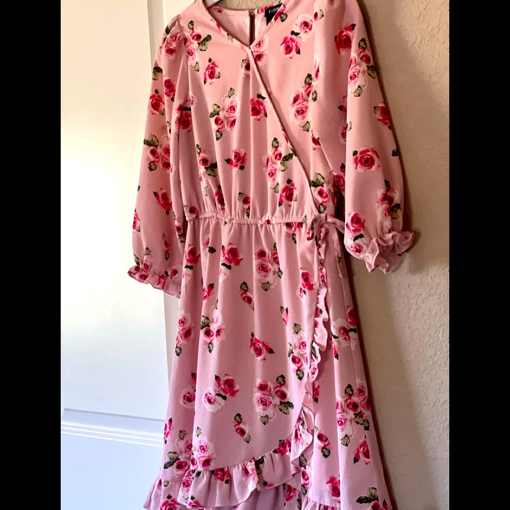 Pink floral dress